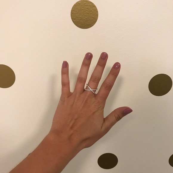 RESTOCK SOON Sterling Silver X Cubic Zirconia Ring - Picture 7 of 8